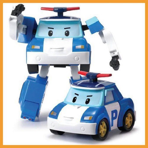 BỘ 4 đồ chơi biến hình biệt đội xe robocar Poli 2 trong 1