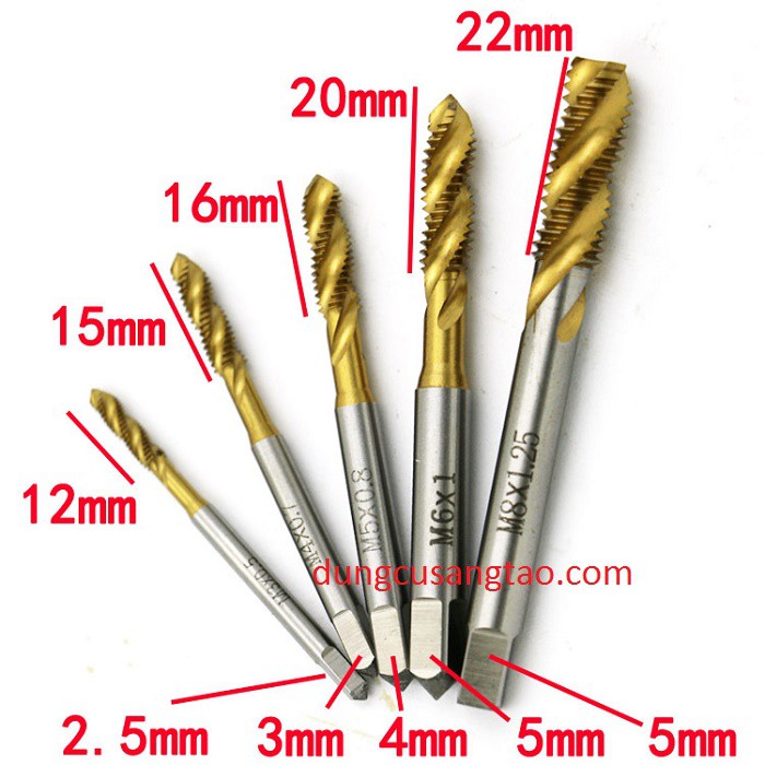 Mũi tạo ren trong 6542 phủ titanium