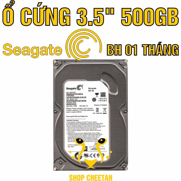 HDD 3.5” Seagate 500GB – Ổ cứng PC chính hãng – Mới 99% – Tháo từ máy đồng bộ nhập khẩu – Bảo hành từ 1-24 tháng