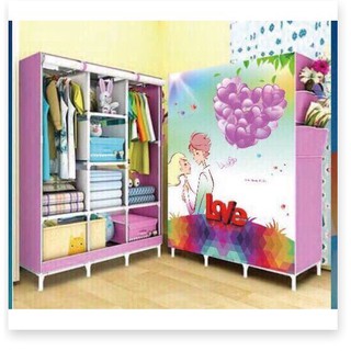 Tủ vải quần áo 3d 3 buồng