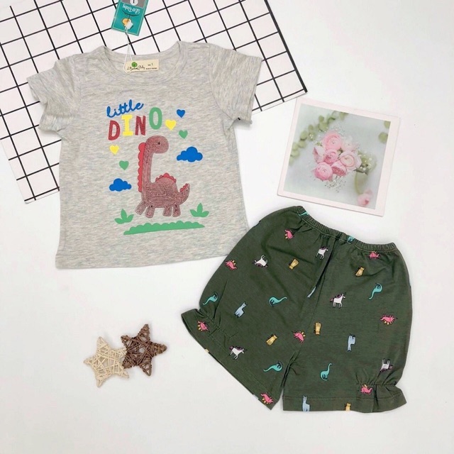 Đồ bộ thun bé gái, đồ bộ trẻ em chất cotton, có nhiều màu, size 1-5 tuổi - SUNKIDS1