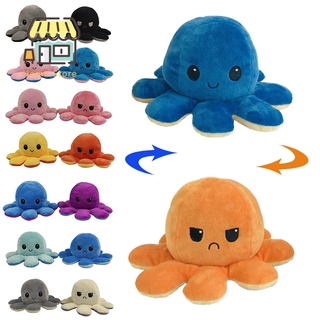 Fluffy double-sided plush stuffed octopus toy