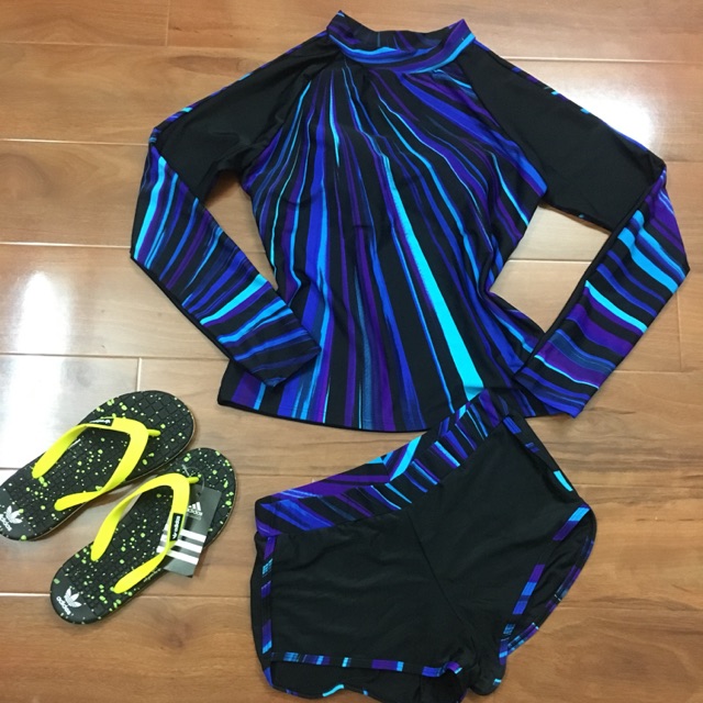 Set bơi dài tay sọc xanh - nhiều size | BigBuy360 - bigbuy360.vn