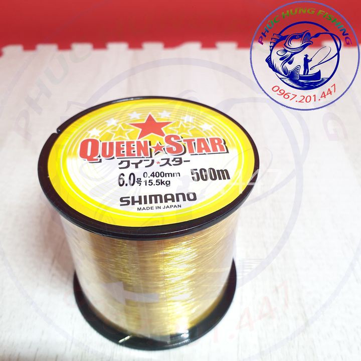 Cước Shimano 500m Queen Star Sợi Vàng Full Size Đến 10