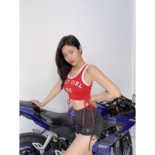 Áo Croptop Sát Nách Tập Gym Rút Dây Baby Girl Siêu Xinh