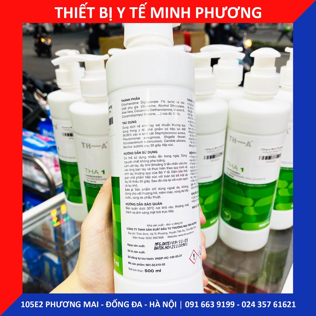 [CHÍNH HÃNG] Dung dịch rửa tay THA thường quy nhanh chai 500ML