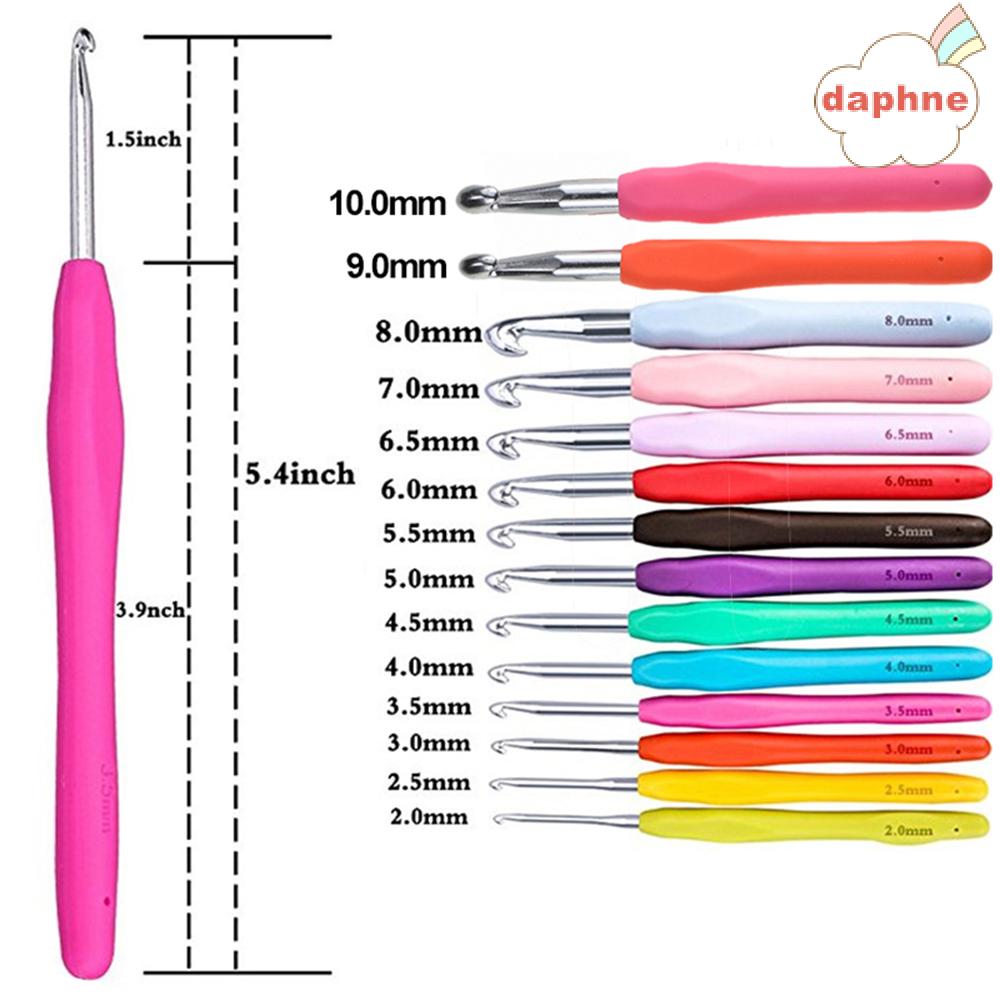 Kim móc len bằng nhôm đầu 2.0-10mm tay cầm mềm mại nhiều màu diy
