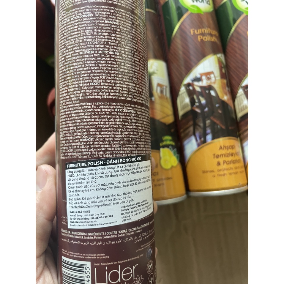 Chai xịt đánh bóng đồ gỗ[Furniture polish]