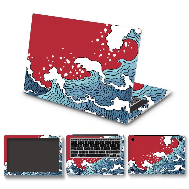 DIY Ancient Style Four Sides Laptop Sticker Laptop Skin 12/13/14/15/17-inch for MacBook/HP/Acer/Dell/ASUS/Lenovo Art Decal Laptop Decoration