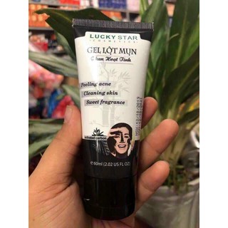  kèm cọ+giấy  GEL LỘT MỤN THAN HOẠT TÍNH LUCKY STAR,TUYP 60ML 