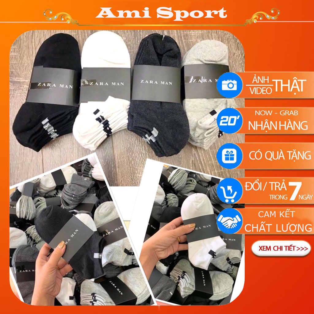 Tất nam nữ cổ ngắn thể thao, vớ nam nữ hàng đẹp, co giãn thoải mái, thấm hút tốt