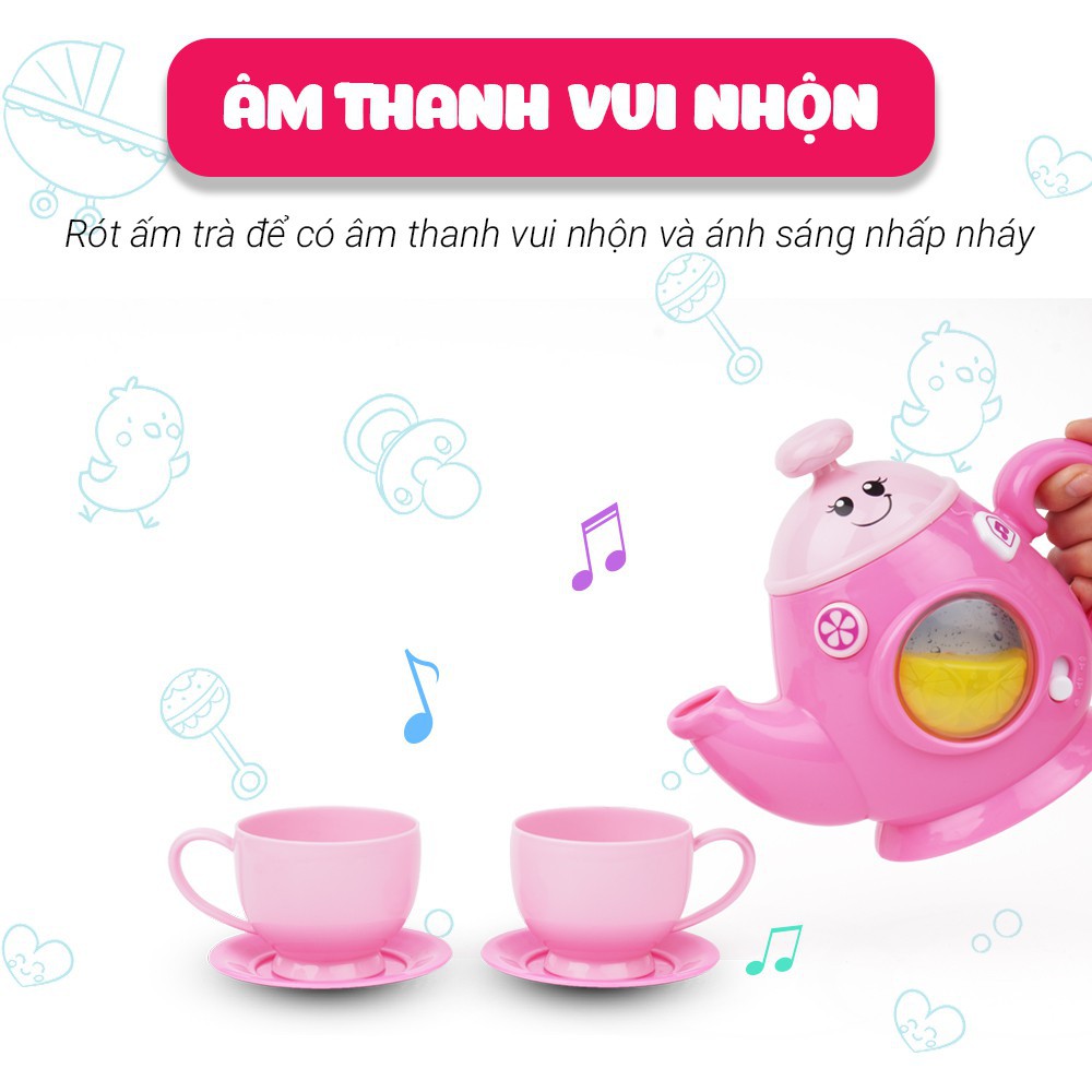 Bộ đồ chơi đồ hàng nhà bếp cho bé - Set trà chiều vui nhộn kèm máy nướng bánh Winfun 3155G