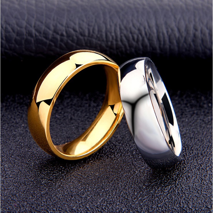 nhẫn nam - nữ trơn hợp kim titan mạ vàng , bạc - nhẫn nam đeo ngón trỏ phong cách ca tính