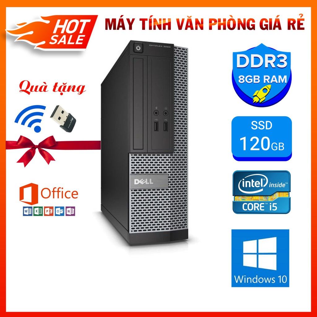 Máy Bộ Văn Phòng ⚡️HoangPC⚡️ Cây Máy Tính Để Bàn - Dell Optiplex 3020 (i5 4570/Ram 8G/SSD 120GB) - Hàng Nhập Khẩu Nhật