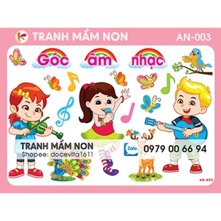 Decal mầm non - góc âm nhạc an-003