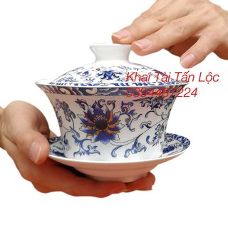 Chén trà có nắp kiểu cổ trung quốc loại lớn 350ml