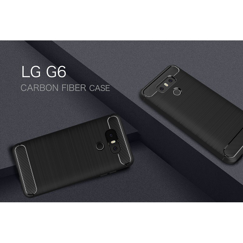 Ốp điện thoại silicon phủ sợi carbon chống sốc bảo vệ cao cấp LG G6