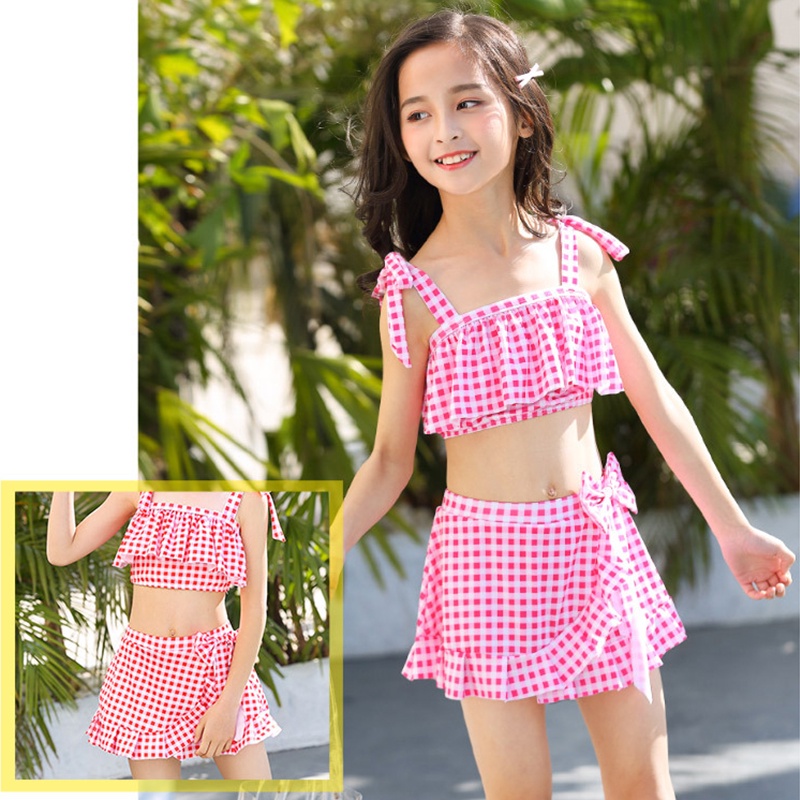 Đồ bơi gồm áo váy mũ màu hồng công chúa dễ thương dành cho trẻ em
