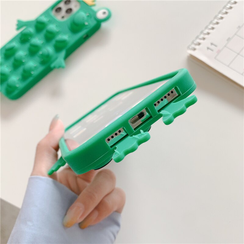Ốp điện thoại silicon hình chú ếch 3D dễ thương thích hợp cho iPhone 12 11 Pro Max X Xs Xr Se 7 8 Plus
