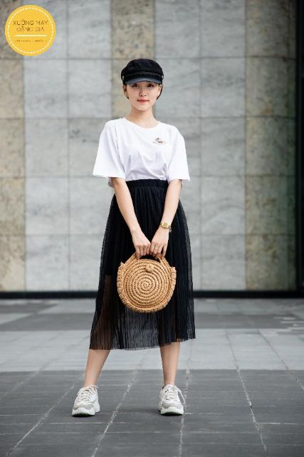 Chân váy dập ly cho nàng mùa hạ DG 4565