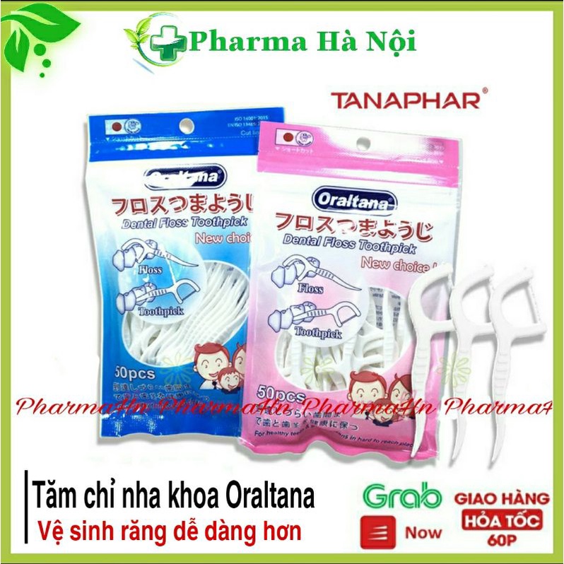 Tăm chỉ nha khoa Oraltana gói 50 chiếc ⚡xả hàng⚡Vệ sinh răng miệng sạch hơn