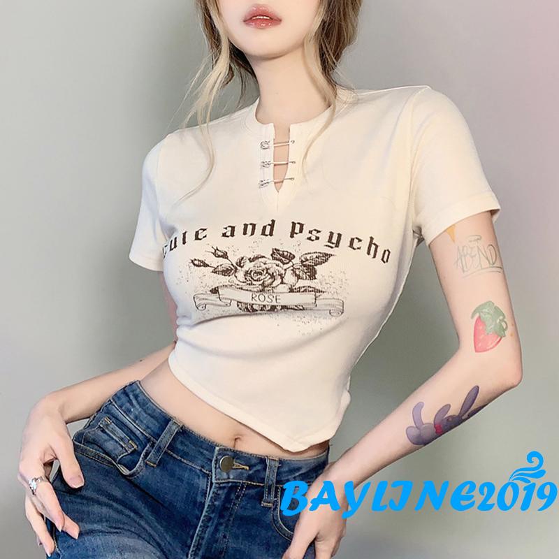 Áo Thun Ngắn Tay In Họa Tiết Phong Cách Cổ Điển Dành Cho Nữ