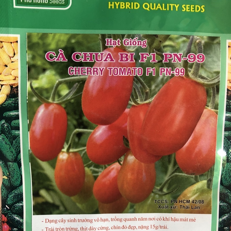 Hạt giống Cà chua bi F1 sinh trưởng vô hạn gói 0.1gr dạng cây leo