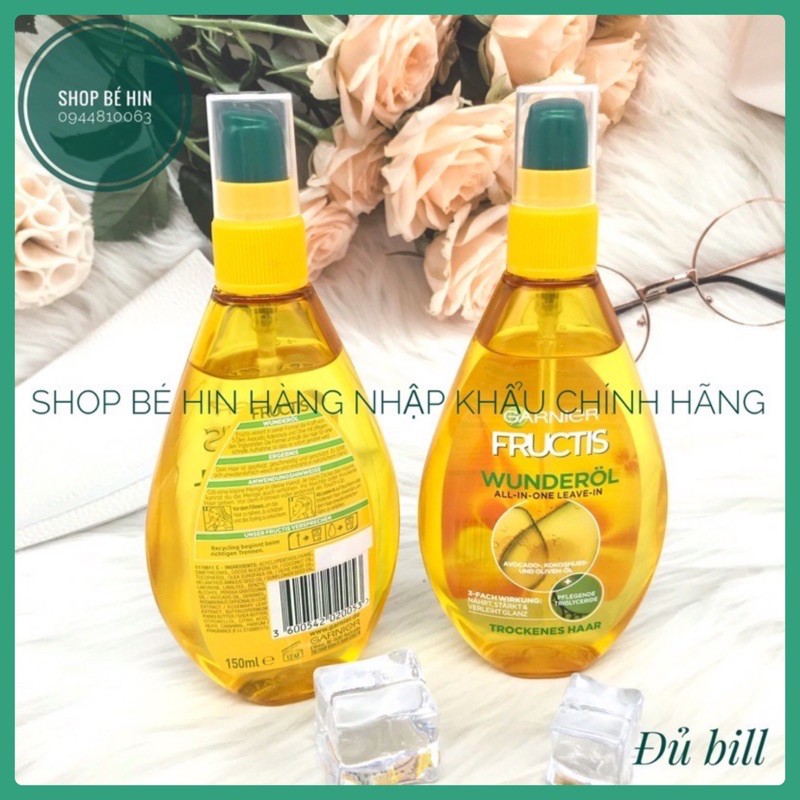 (Bill Đức) Dầu dưỡng tóc Garnier Fructis dành cho tóc khô và hư tổn, dưỡng tóc mềm mượt mà không bết dính, Shop Bé Hin