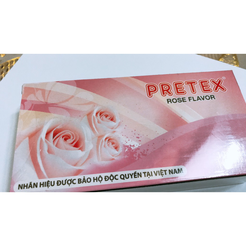 Bao cao su Pretex ROSE FLAVOR - HỘP 10 CÁI - HOA HỒNG