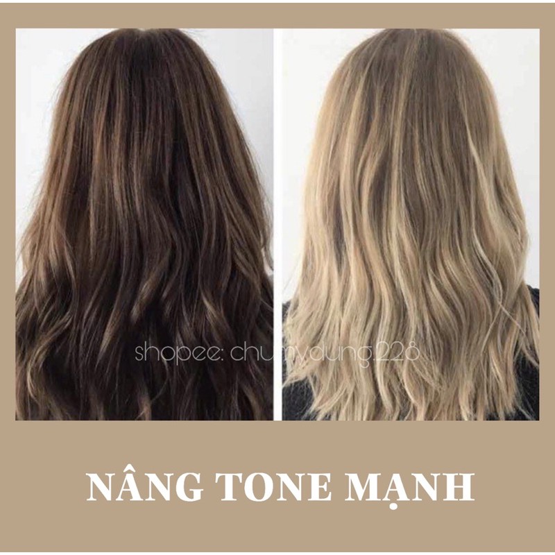 Thuốc nâng tone, nâng nền tóc tặng kèm oxy và găng tay giấy hdsd