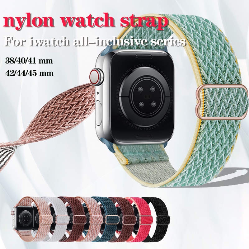 Dây Đeo Nylon Họa Tiết Gợn Sóng Thay Thế Cho Đồng Hồ iwatch Series APwatch SE iwatch1-7 Series 41mm45mm