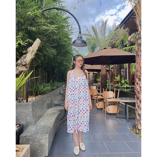 Đầm maxi chấm bi