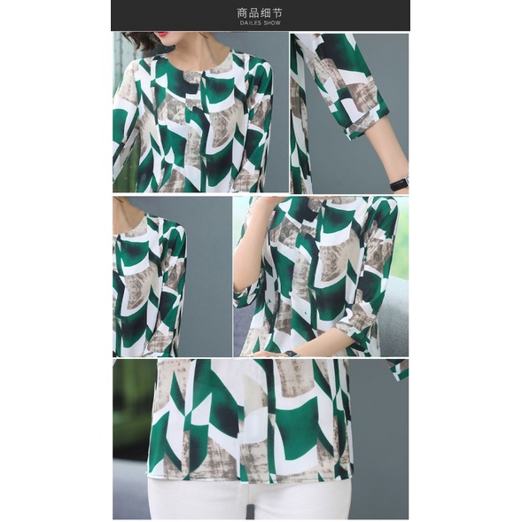 Áo Thun Lụa Lạnh Tay Dài Dáng Rộng Thời Trang Mùa Hè Dành Cho Nữ