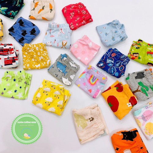 Quần chục cho bé, quần đùi bé trai bé gái Xuân Cường Kids chất cotton bozip mềm mịn thoáng mát size từ 6 đến 17kg