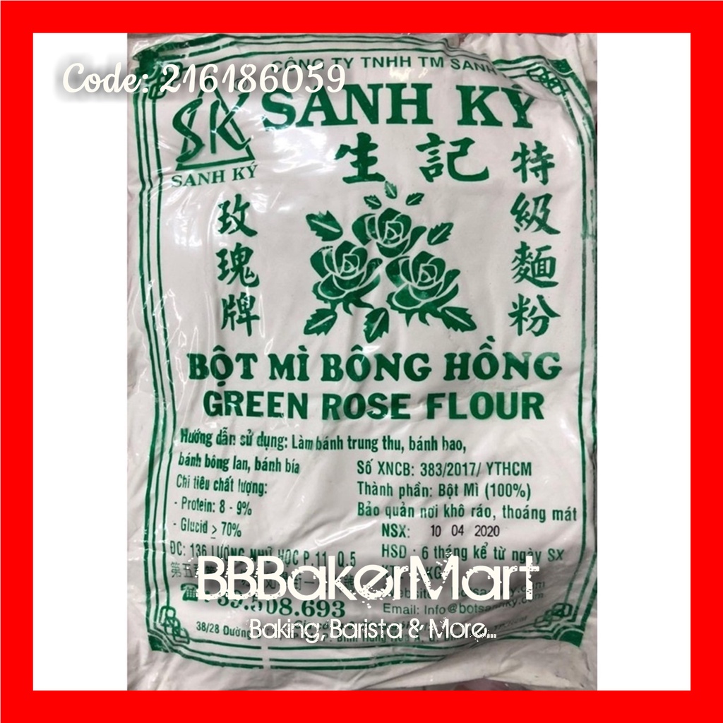 Bột mì Bông Hồng XANH hiệu SANH KÝ - Gói 1kg