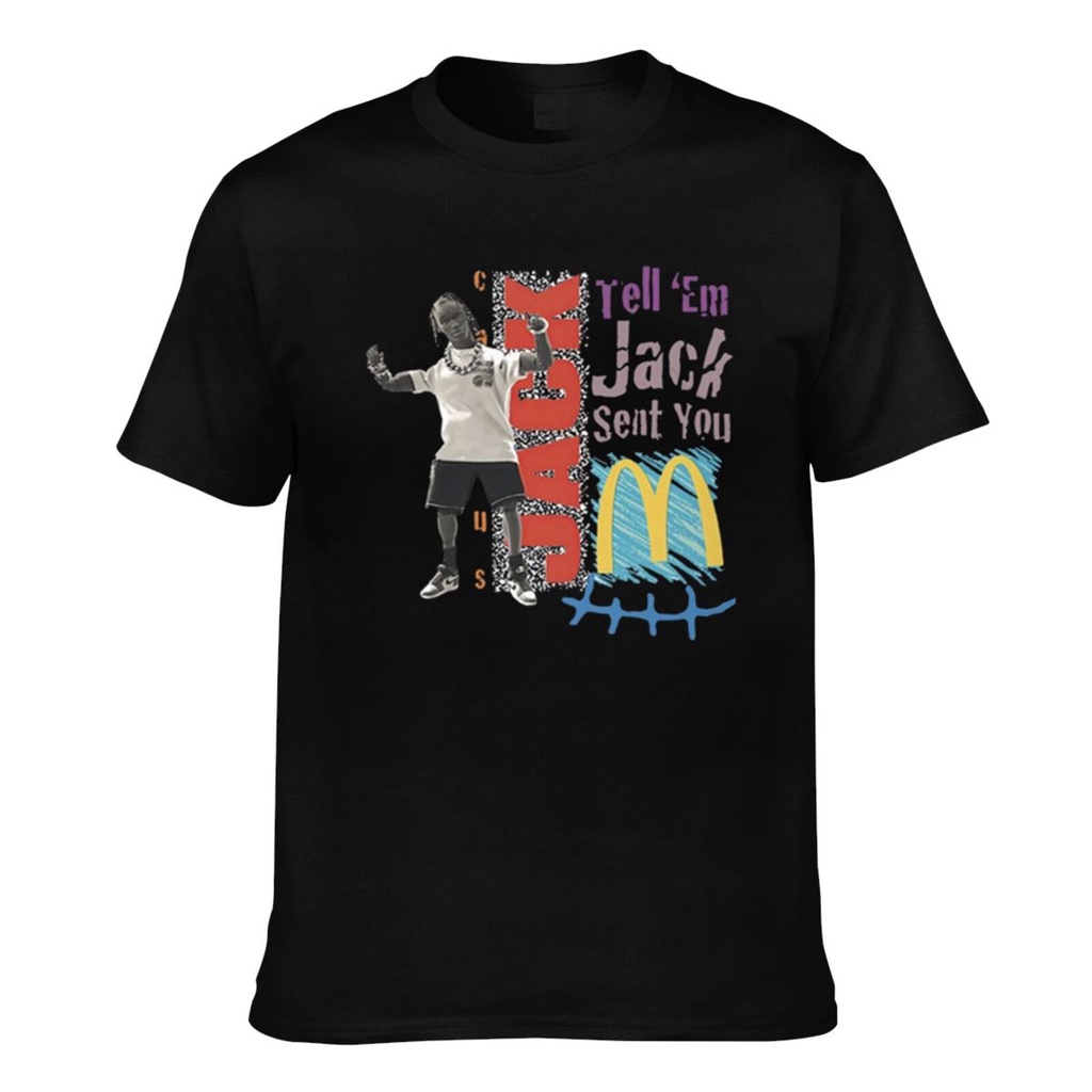 Áo thun Cotton nam Rapper Cactus Jack Travis Scott Crew