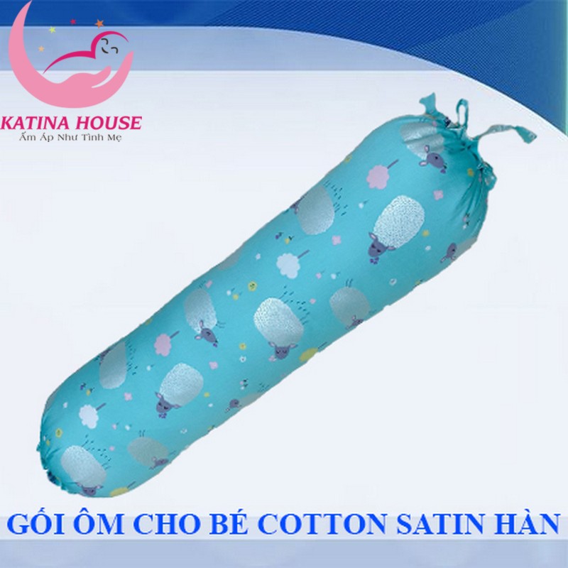 Gối ôm cho bé vải Cotton Satin Hàn Quốc êm mềm, mát, nhiều họa tiết hình thú đáng yêu giúp bé ngủ ngon