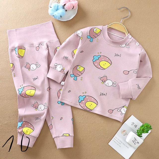 Bộ nỉ cotton hoạ tiết cho bé (10 mẫu)