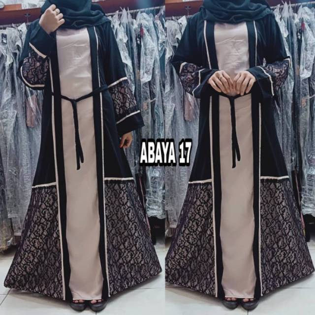 Mới Đầm Maxi Đen Thêu Họa Tiết Abaya 17 Saudi Arabia