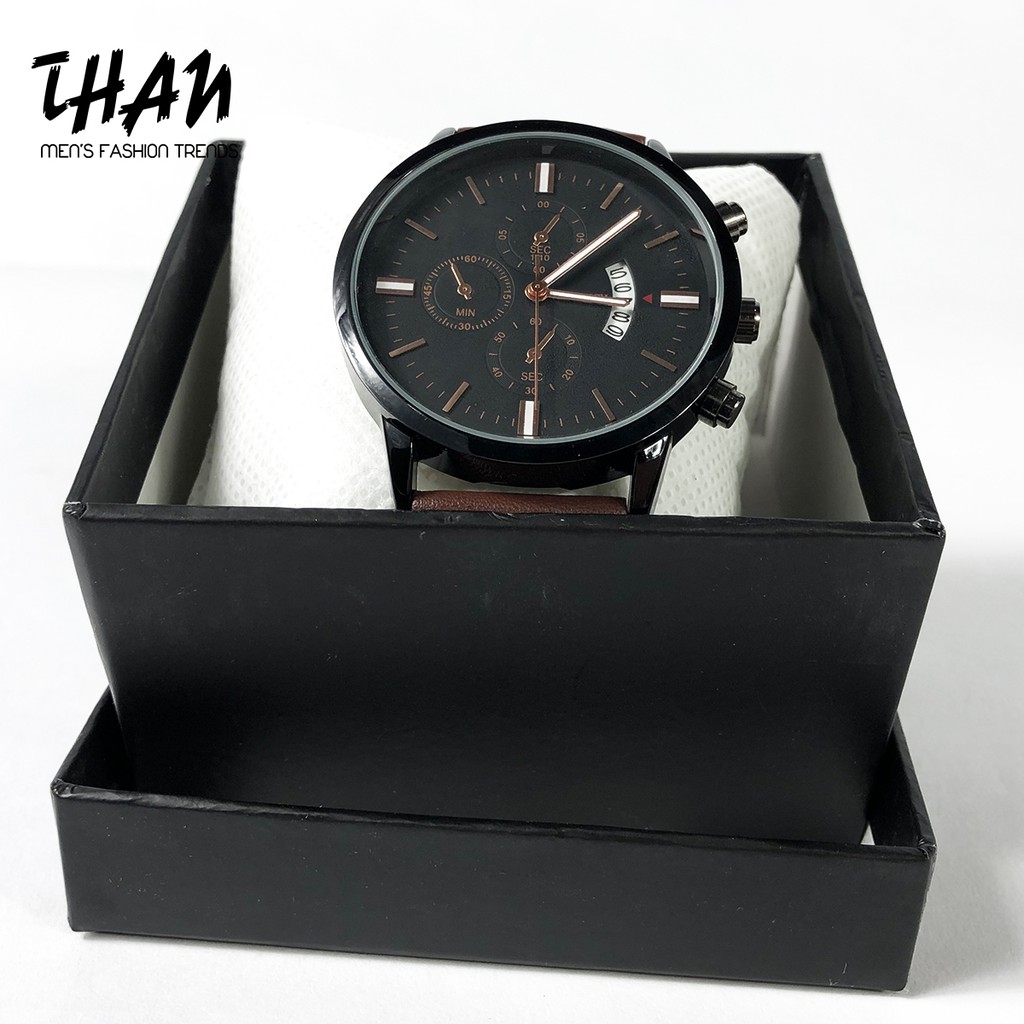 Đồng hồ nam ARLANCH thời trang cổ điển dây da màu nâu chống nước 42cm đeo tay đẹp giá rẻ - Sang trọng lịch sự có ngày | BigBuy360 - bigbuy360.vn