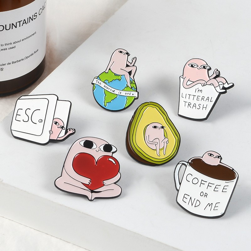 Ghim Cài Áo Hình Cốc Cà Phê Hoạt Hình Ngộ Nghĩnh