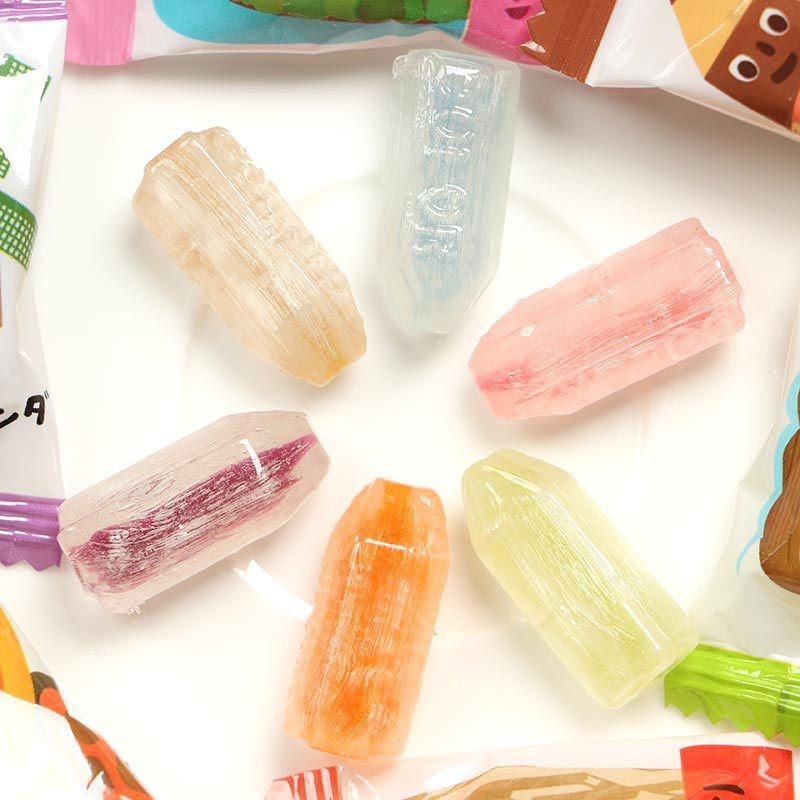 Lốc 6 gói Kẹo bút chì trái cây sắc màu Kanro 8 vị Nhật Bản