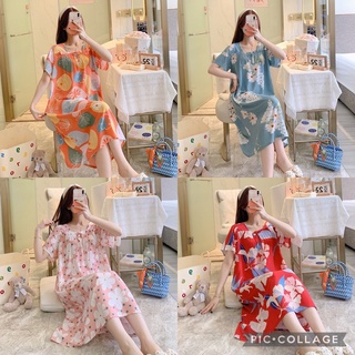 Váy bầu bigsize, váy lanh lụa dài rộng mặc nhà mềm mịn mát 40-80kg