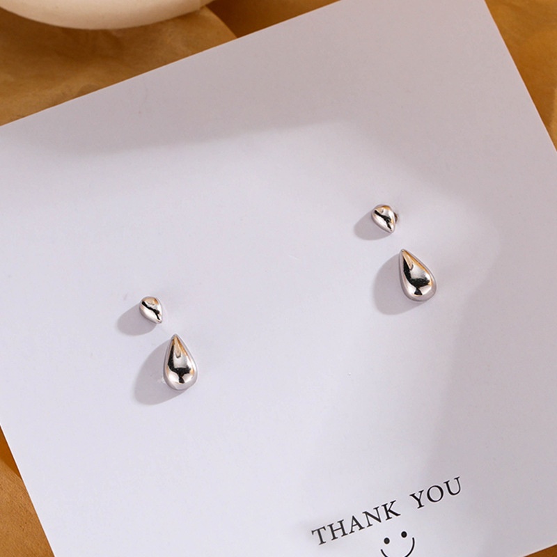 Bông tai hình giọt nước nhỏ thiết kế mặt sau phong cách Hàn Quốc cá tính thời trang cho nữ