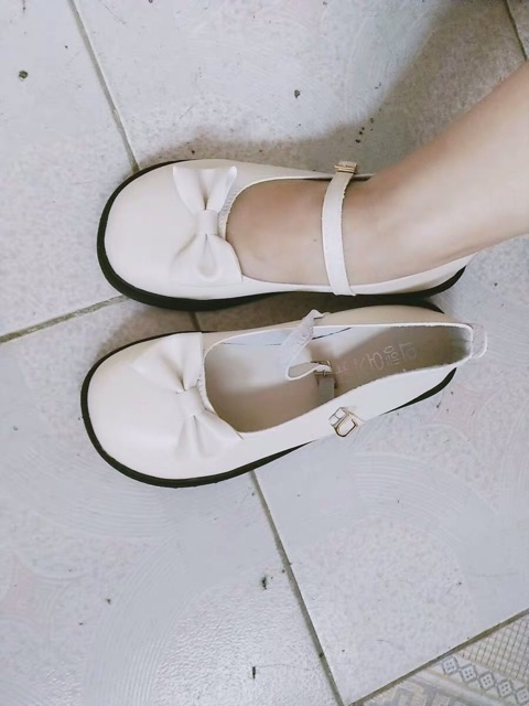 [SẴN TRẮNG 38] Giày lolita mũi tròn quai ngang đính nơ mã 888 (ảnh thật ở cuối) | BigBuy360 - bigbuy360.vn