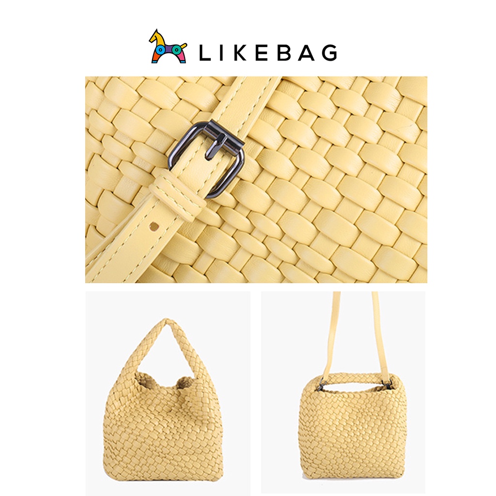 Combo túi xách nữ đeo vai kèm ví mini LIKEBAG đan tay mới lạ độc đáo 222BZ1309 - LIBAGI