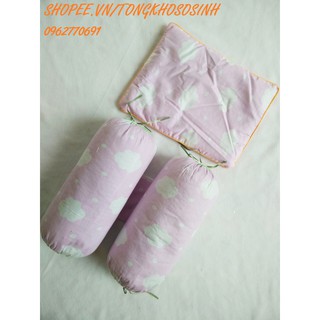 Bộ gối chặn đỗ thô lụa xuất Hàn kute