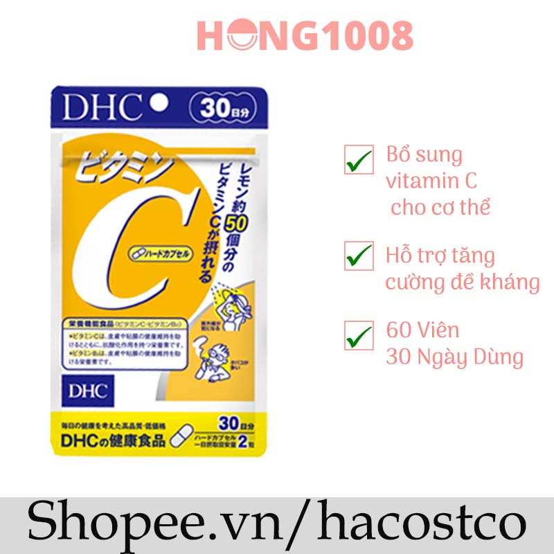 [Mã COSDAY - 50k đơn 250k] Viên uống Vitamin C DHC hard capsule Nhật Bản 20 ngày 30 ngày 90 ngày dùng tăng sức đề kháng