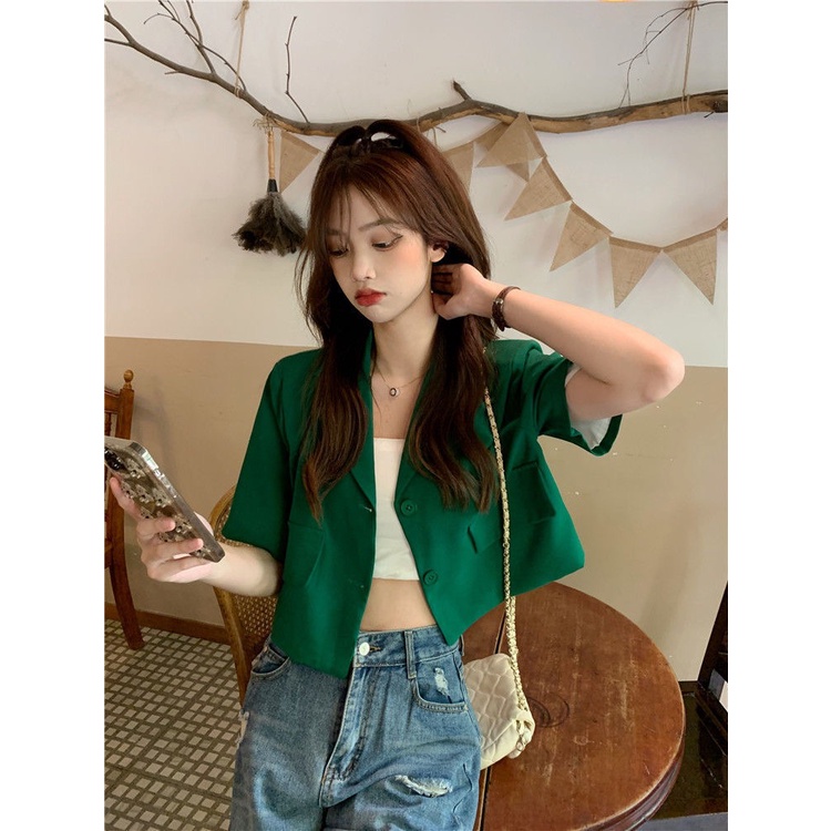 Porozi  Áo Khoác Vest Tay Ngắn Kiểu Hàn Quốc Thời Trang Cho Nữ