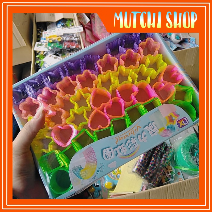 sỉ hộp 48 chiếc lò xo hình học loại bé có nhũ đẹp mắt